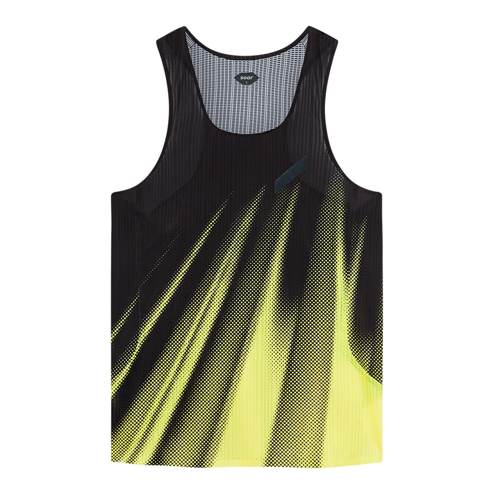 Soar Men's Race Vest - BlackToe Running#colour_black-yellow-dot
