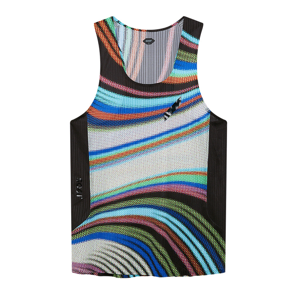 Soar Men's Race Vest - BlackToe Running#colour_dark-dot-stripe