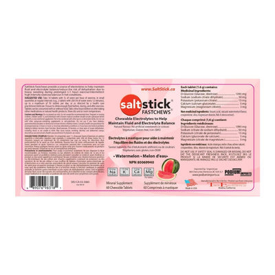 SaltStick FastChews 60-Tab Bottle - BlackToe Running#flavour_seedless-watermelon