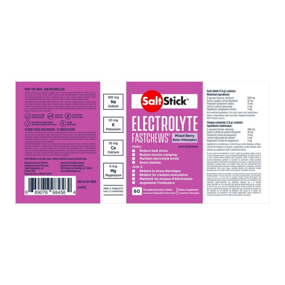 SaltStick FastChews 60-Tab Bottle - BlackToe Running