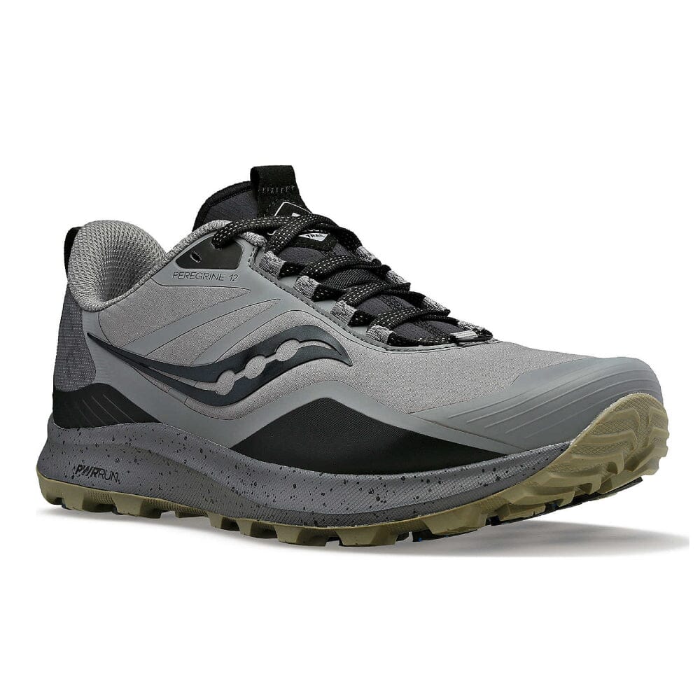 Saucony Men's Peregrine ICE+ 3 Men's Shoes - BlackToe Running#colour_gravel-black