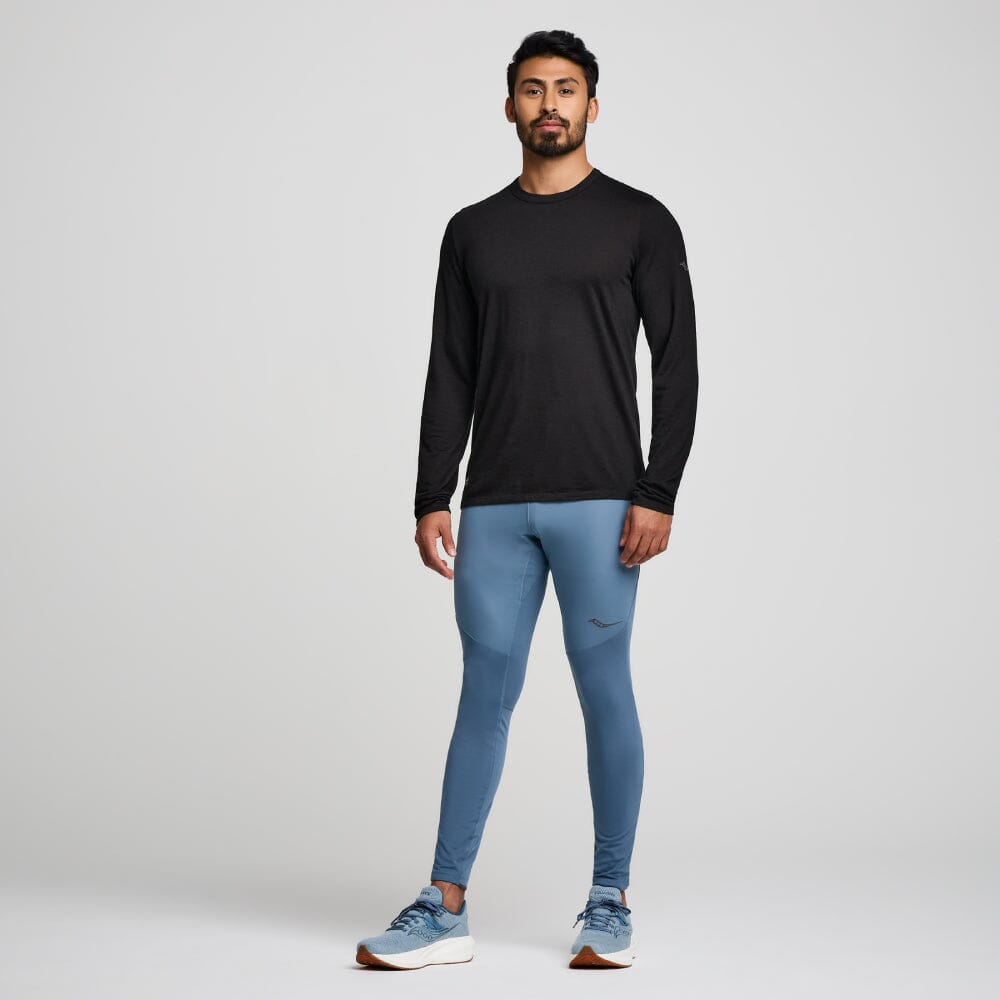 Saucony Men's Peregrine Merino Long Sleeve - BlackToe Running#colour_black