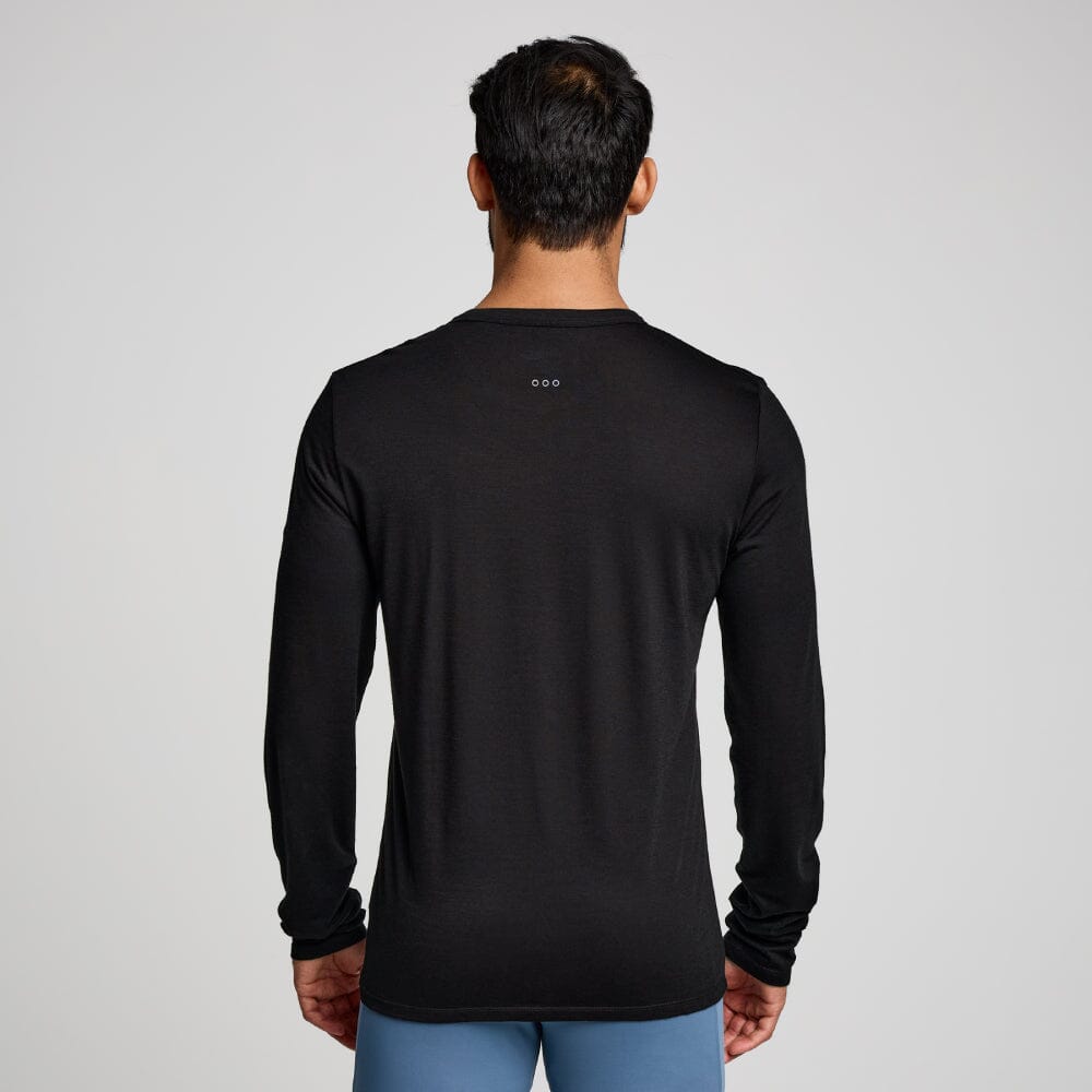 Saucony Men's Peregrine Merino Long Sleeve - BlackToe Running#colour_black