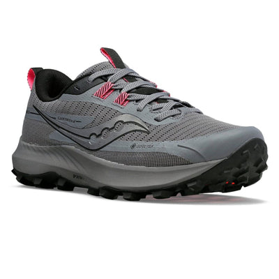 Saucony Women's Peregrine 13 GTX - BlackToe Running#colour_gravel-black