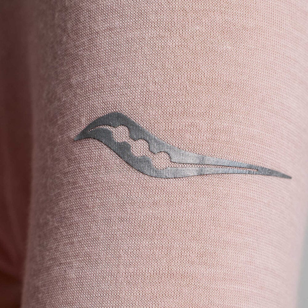 Saucony Women's Peregrine Merino Long Sleeve - BlackToe Running#colour_smoke-heather