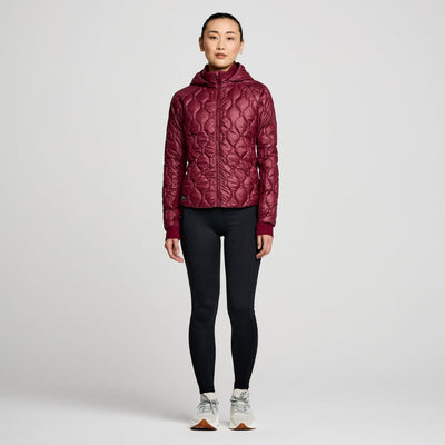 Saucony Women's Solstice Oysterpuff Jacket - BlackToe Running#colour_sundown