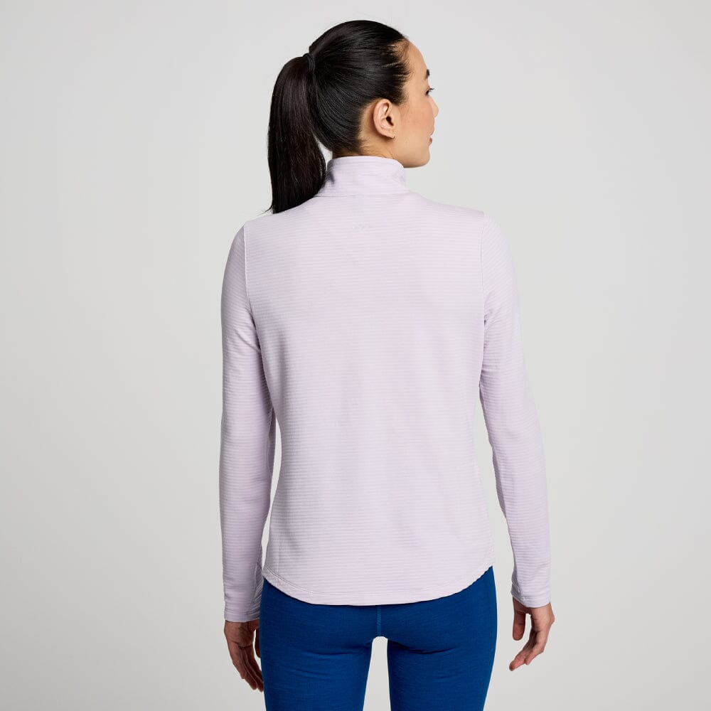 Saucony Women's Triumph 3D 1/2 Zip - BlackToe Running#colour_mauve-heather