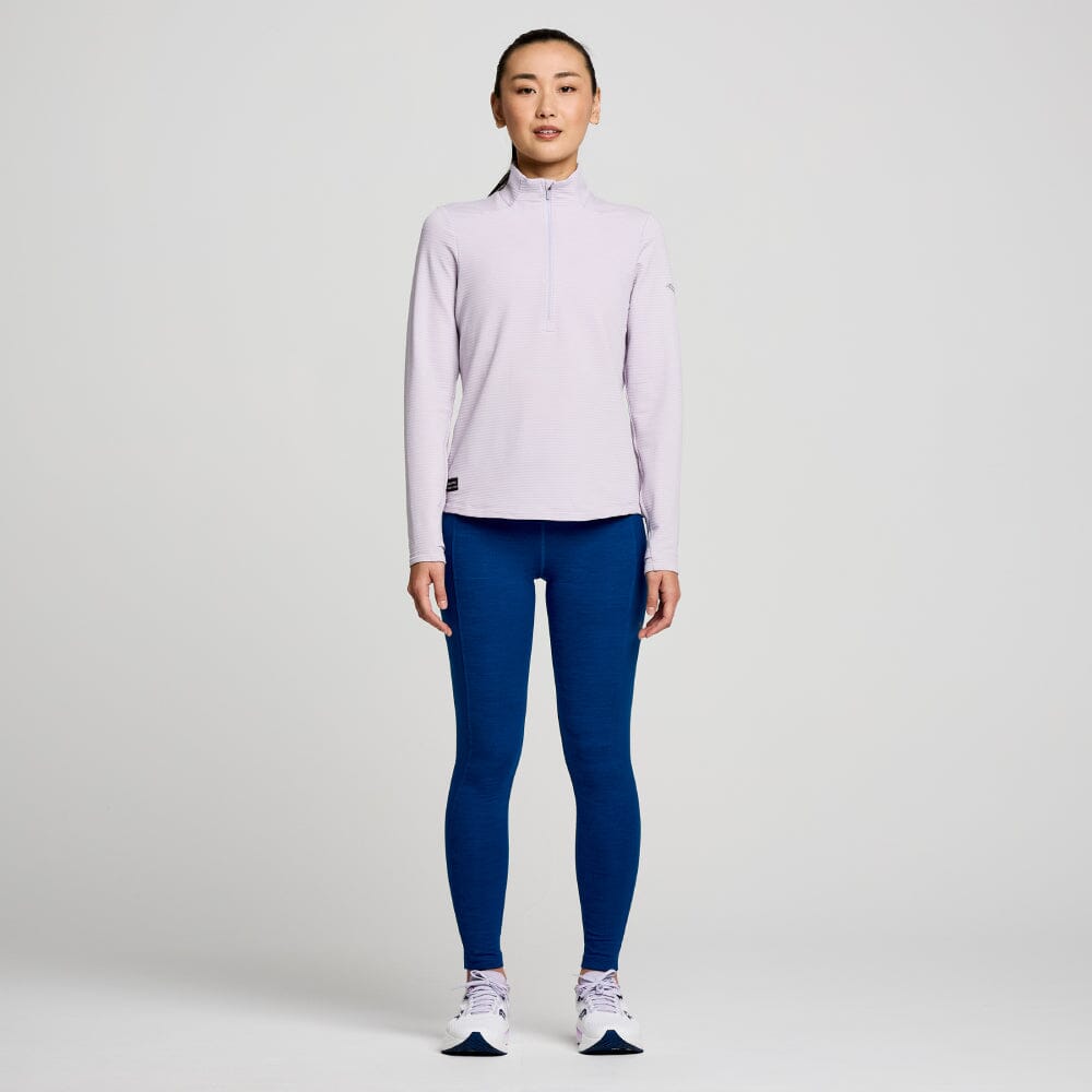 Saucony Women's Triumph 3D 1/2 Zip - BlackToe Running#colour_mauve-heather