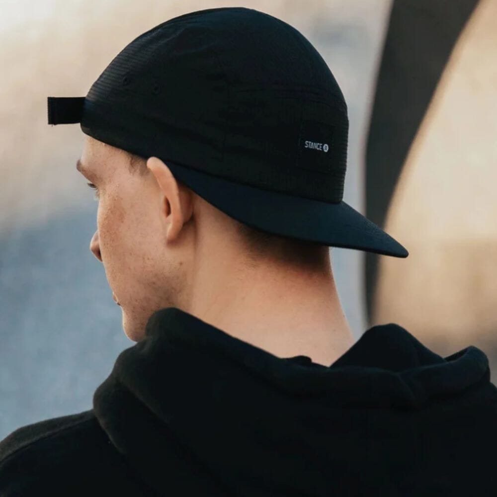Stance Kinetic 5 Panel Adjustable Cap - BlackToe running
