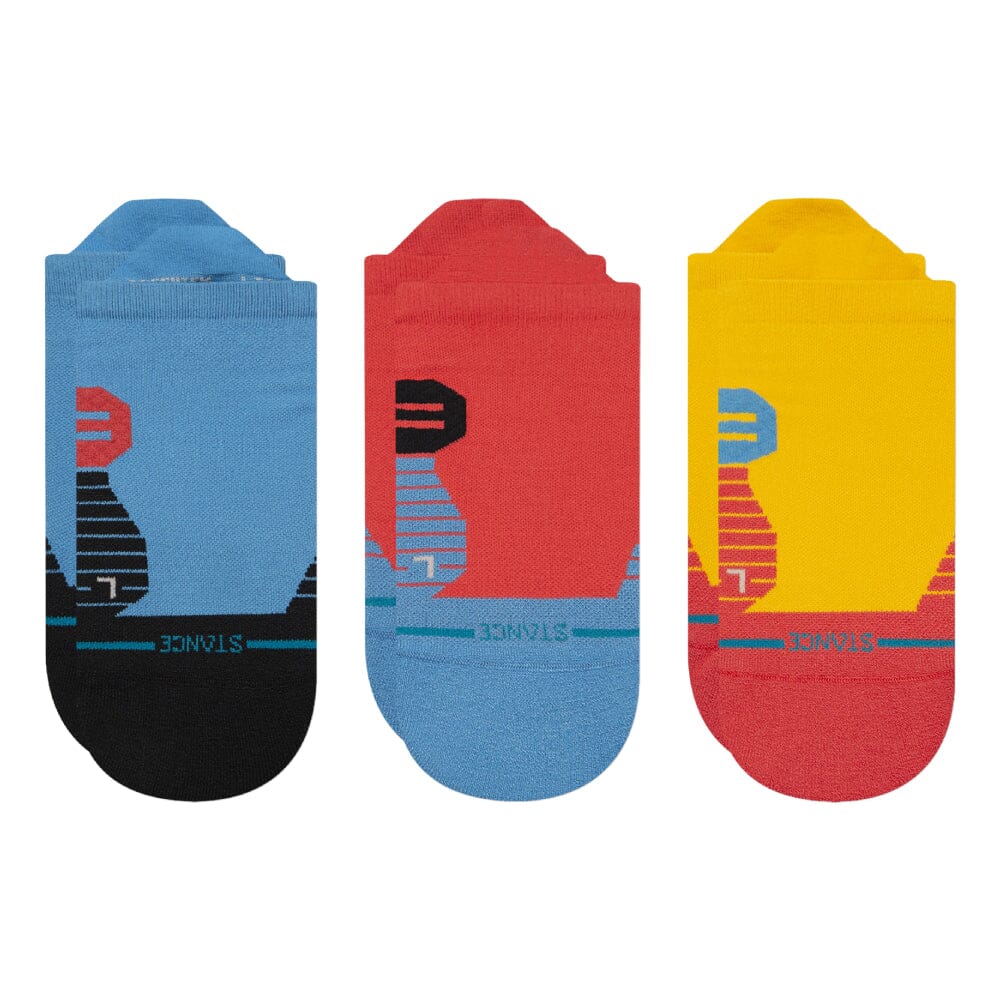 Stance Mixed Light Cushion Tab 3-Pack Socks - BlackToe Running#coloour_blue