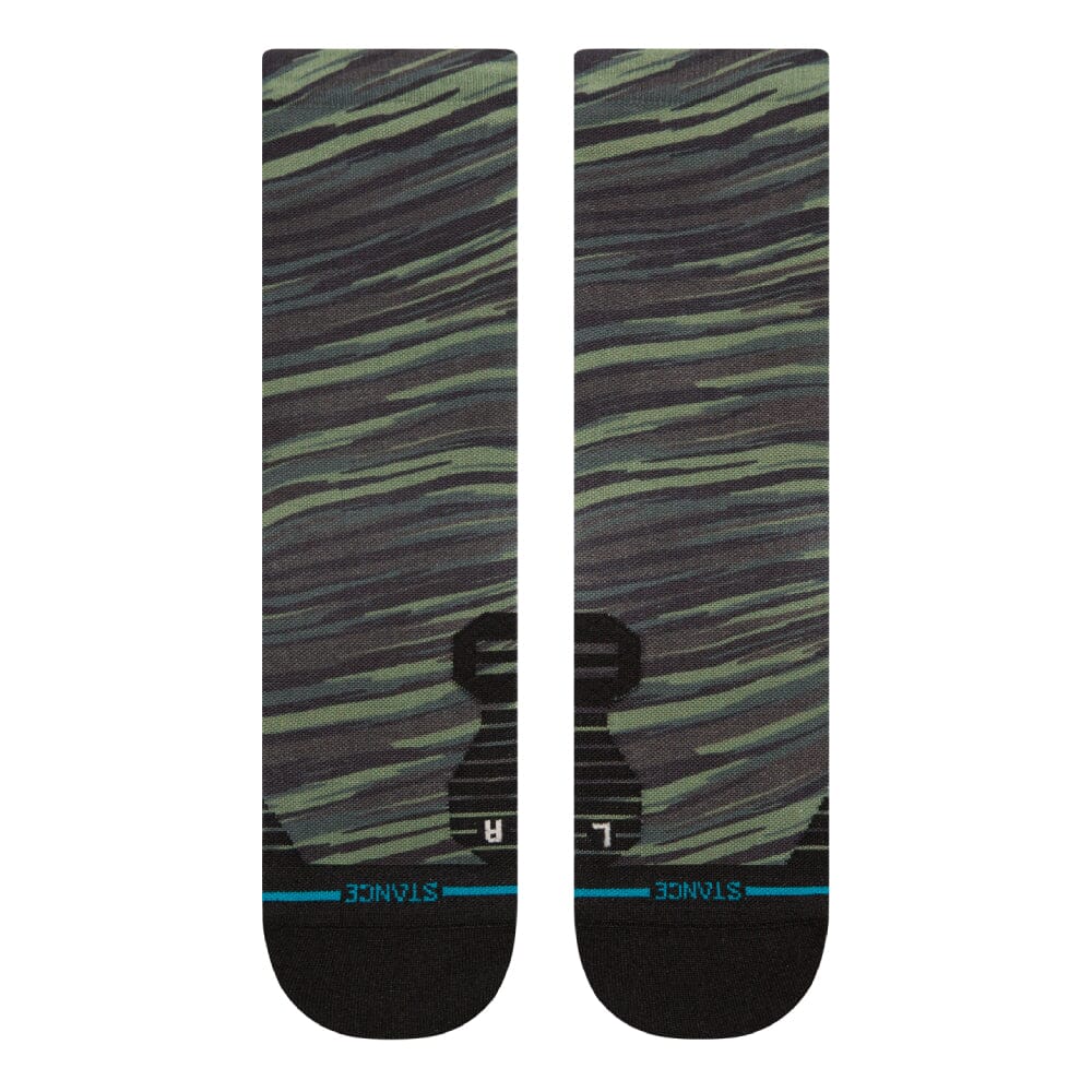 Stance Slant Ultralight Cushion Crew Socks - BlackToe Running#colour_greencamo