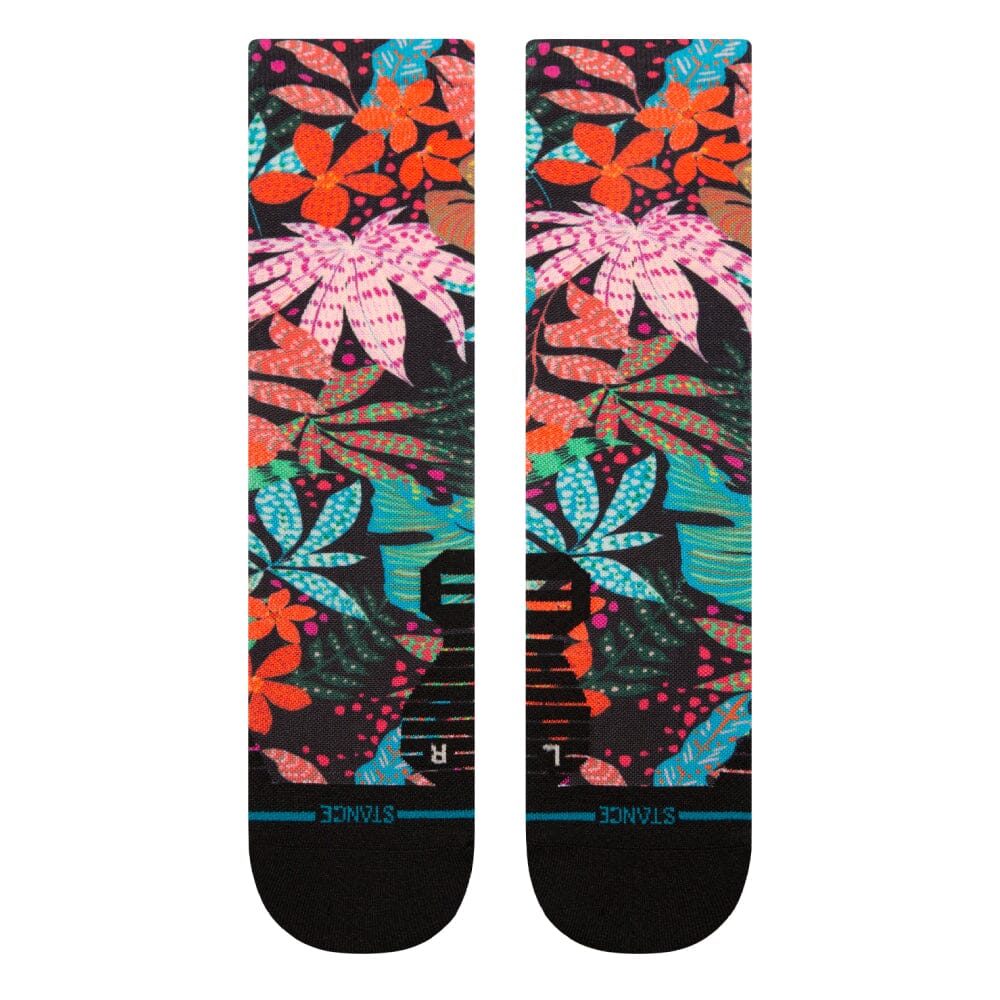 Stance Women's Trippy Trop Light Cushion Cushion Crew Socks  - BlackToe Running