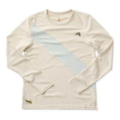 Tracksmith Women's Van Cortlandt Long Sleeve Women's Tops - BlackToe Running#colour_birch-sky-grey