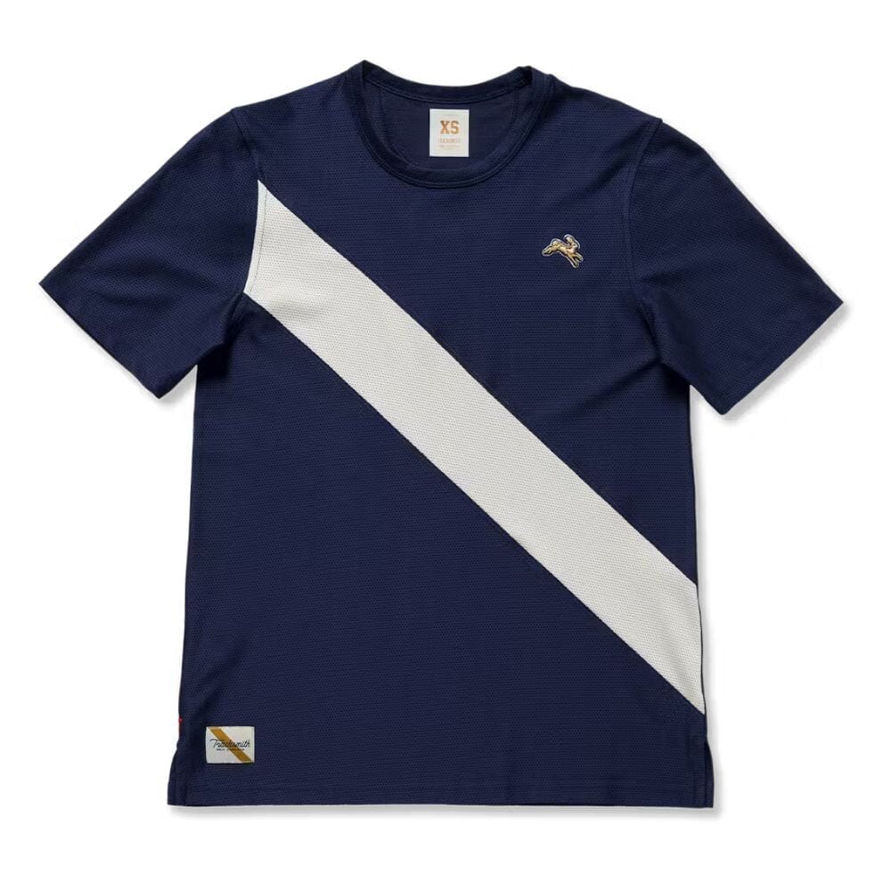 Tracksmith Women's Van Cortlandt Tee Women's Tops - BlackToe Running#colour_navy-ivory