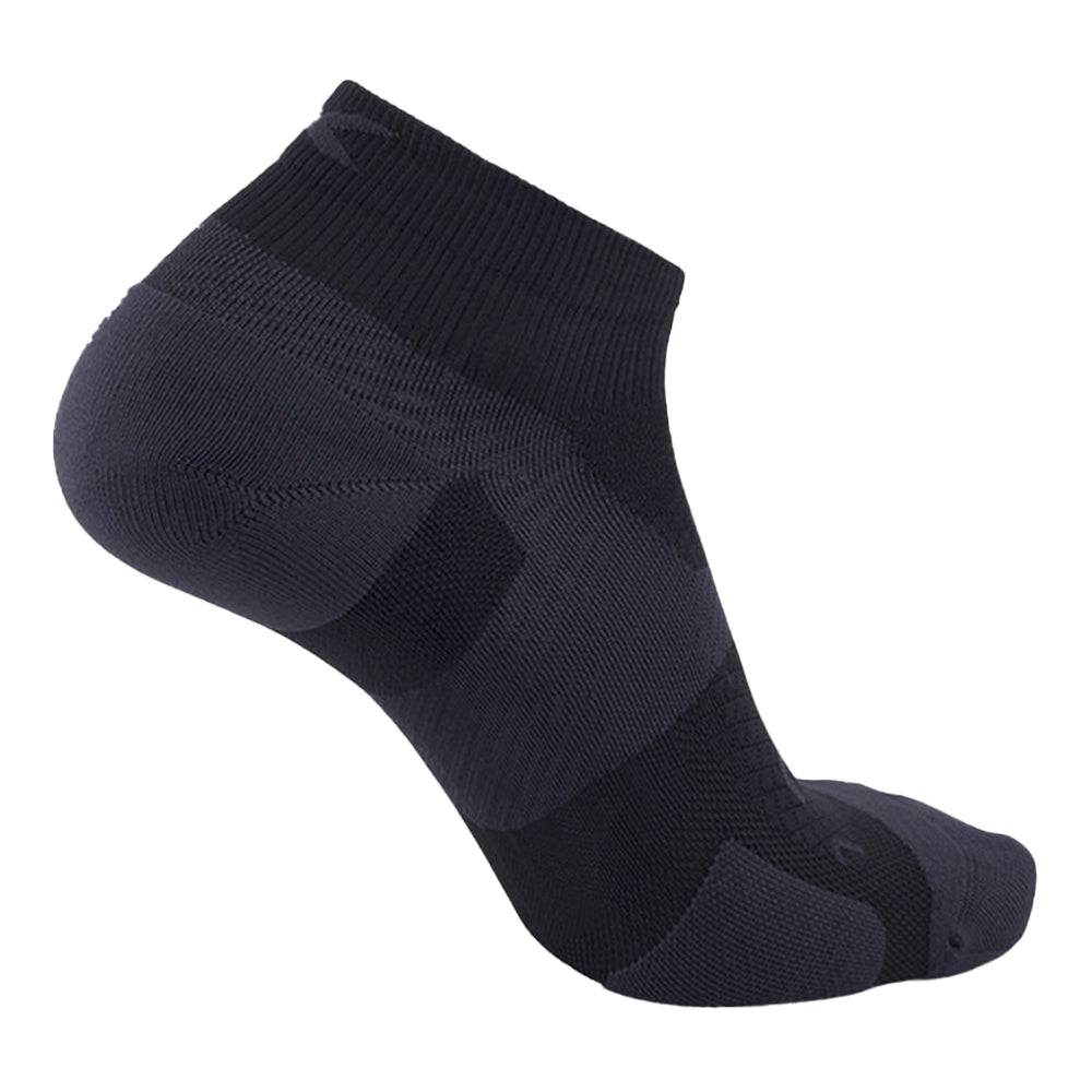 2XU Vectr Light Cushion 1/4 Crew Compression Socks - BlackToe Running#colour_black-titanium