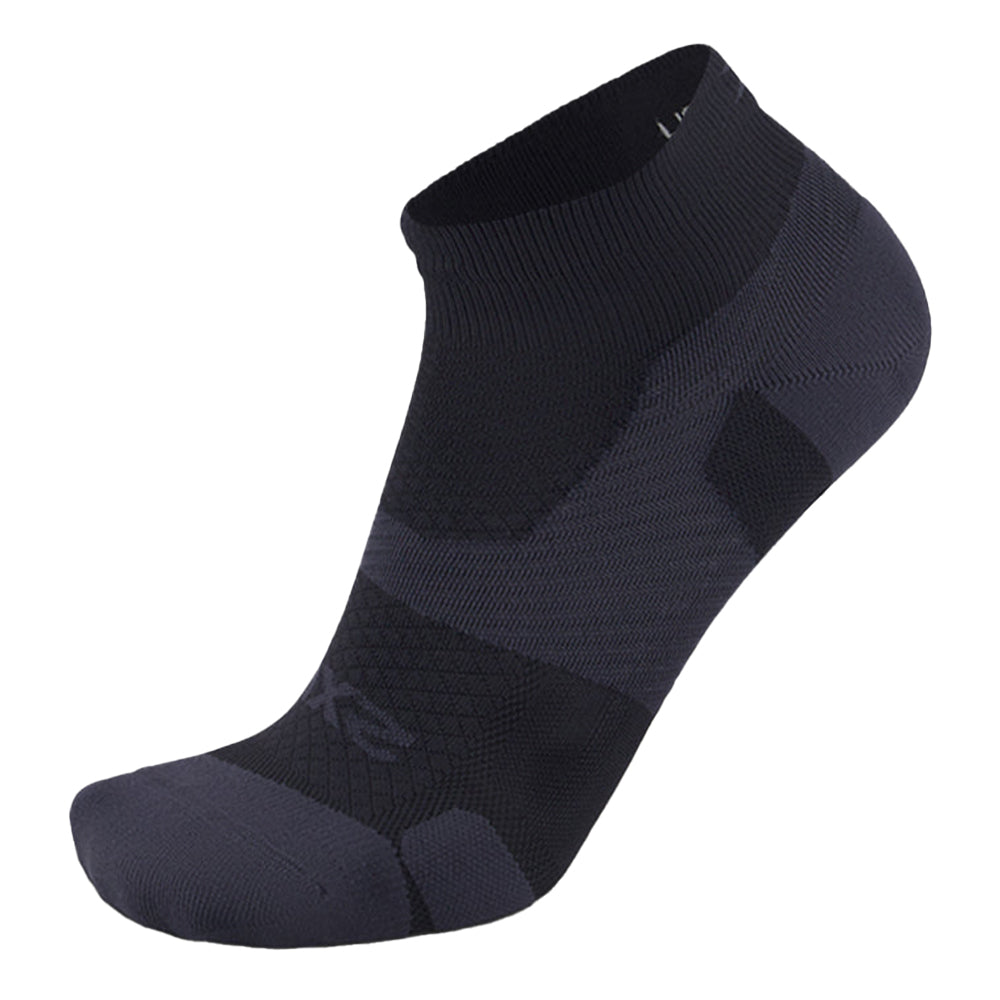 2XU Vectr Light Cushion 1/4 Crew Compression Socks - BlackToe Running