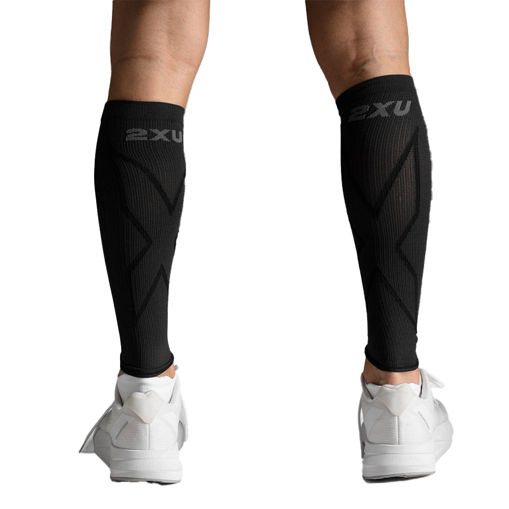 2XU X Compression Calf Sleeves - BlackToe Running#colour_titanium-black