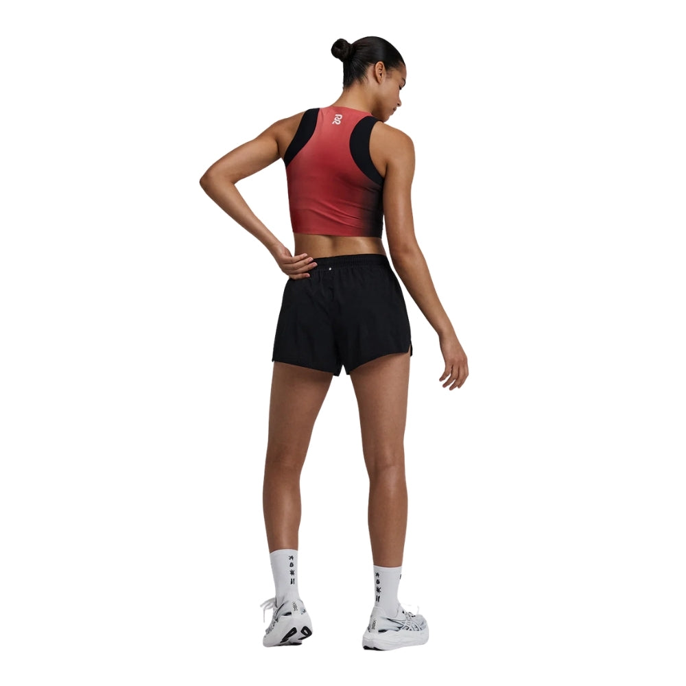 Bandit Running Lite Run Spring Motif Quarter Socks - BlackToe Running#colour_white-black