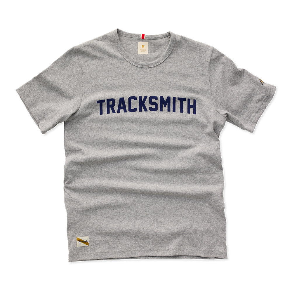 TO25 Marathon - Tracksmith Grayboy Tee - BlackToe Running#colour_grey-heather