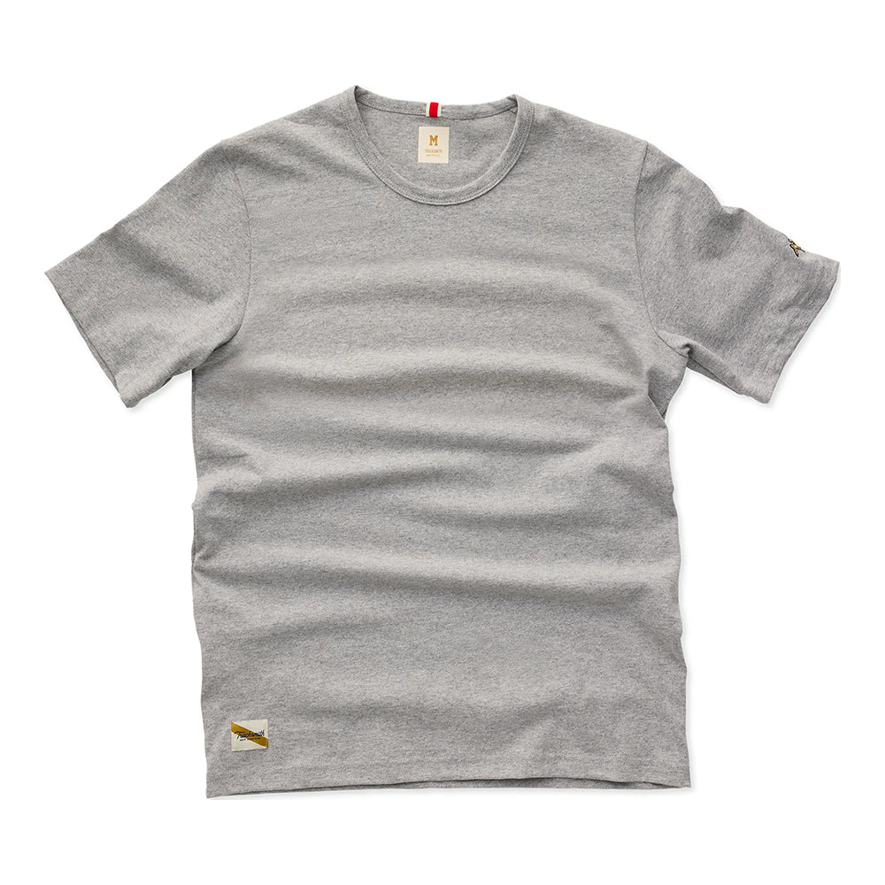 Tracksmith Grayboy Tee - BlackToe Running#colour_grey-heather