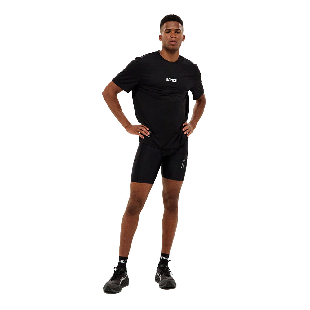 Bandit Running Men's Drift™ Performance Training Tee - BlackToe Running#colour_black