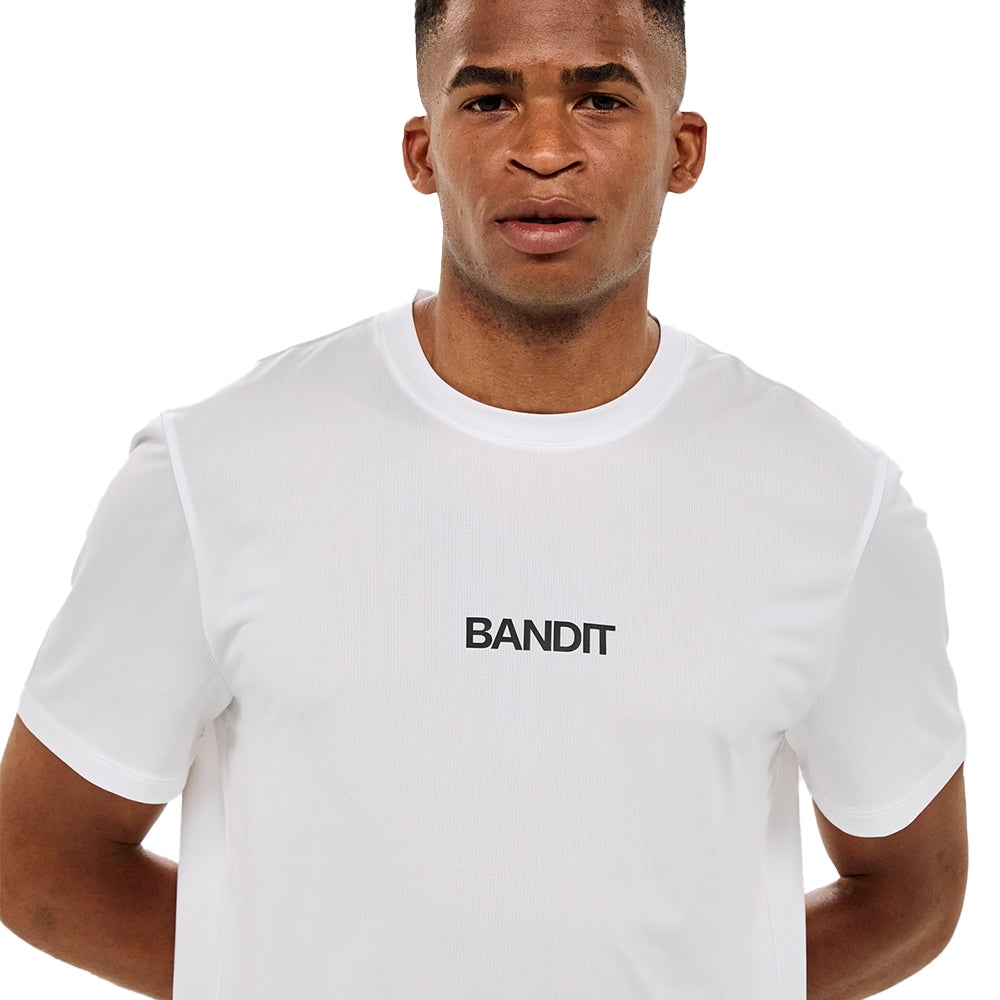 Bandit Running Men's Drift™ Performance Training Tee - BlackToe Running#colour_white