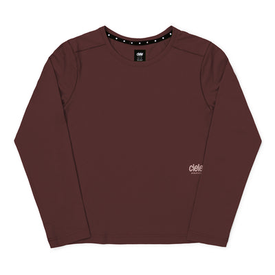 Ciele Women's DLY Long Sleeve - BlackToe Running#colour_dark-wine-red
