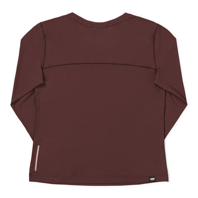 Ciele Women's DLY Long Sleeve - BlackToe Running#colour_dark-wine-red