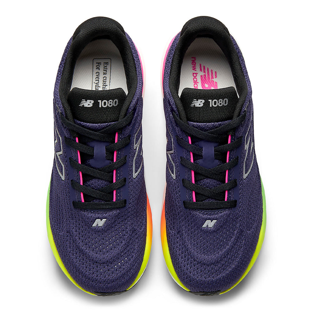New Balance Women's 1080v15 - BlackToe Running#colour_boysenberry-alkaline-green