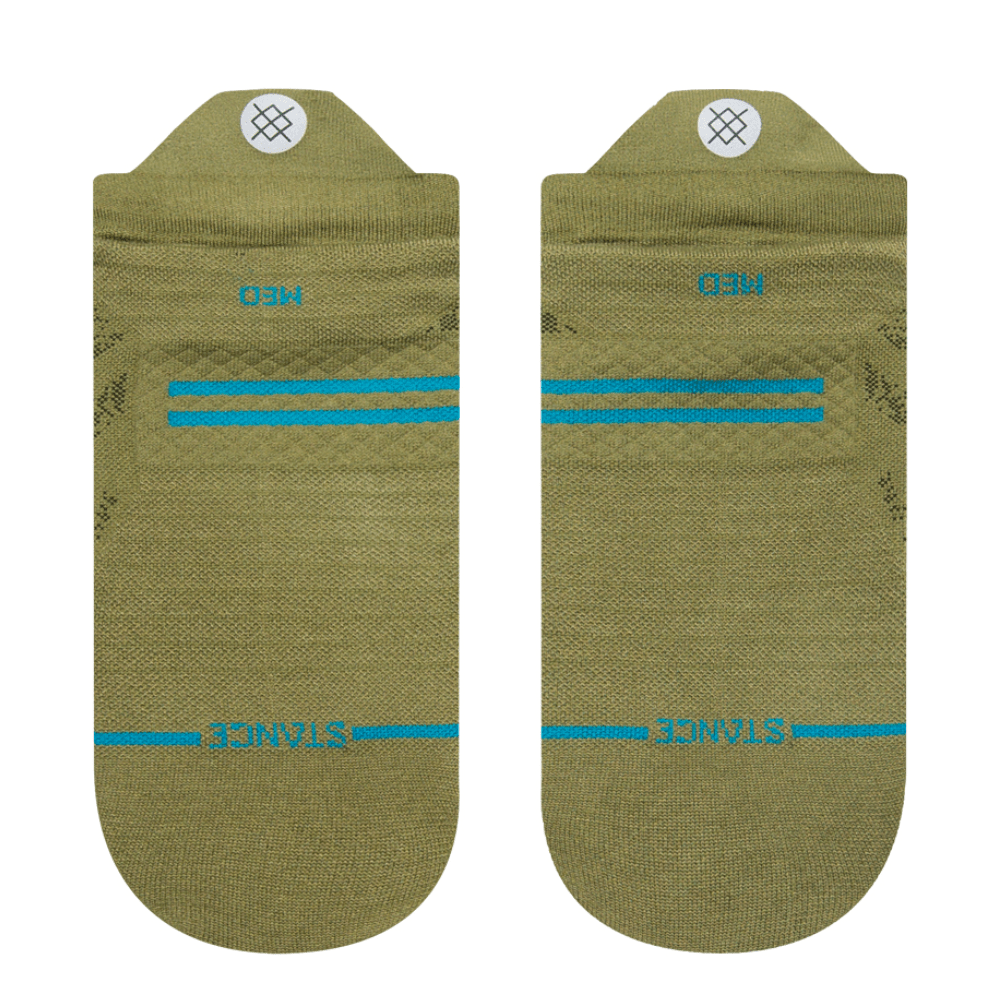 Stance Women's Run Green Ultralight Cushion Tab Socks - BlackToe Running#colour_green