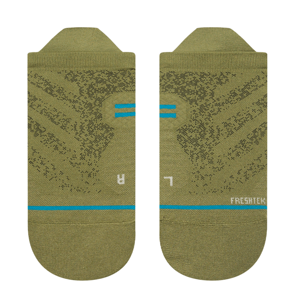 Stance Women's Run Green Ultralight Cushion Tab Socks - BlackToe Running#colour_green