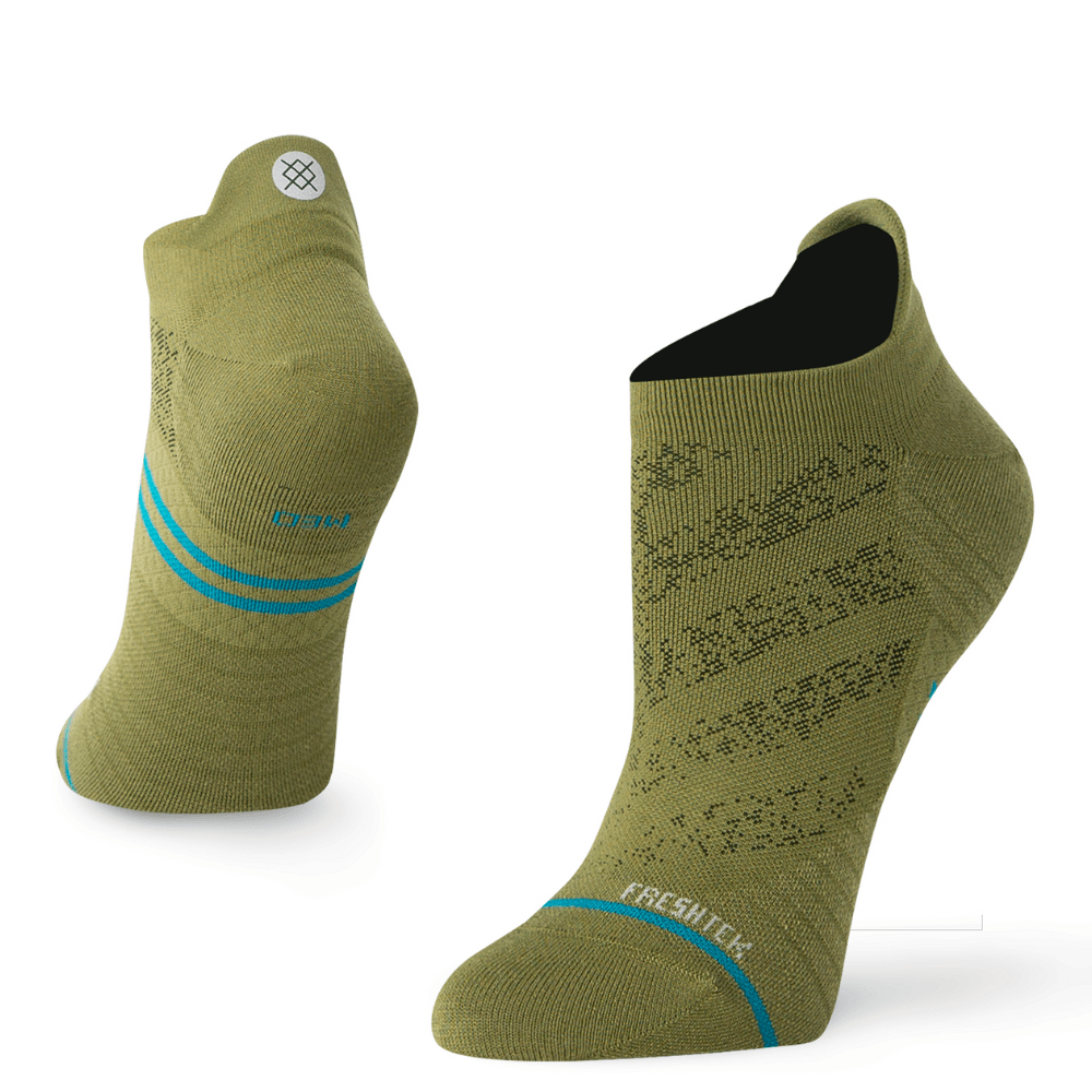 Stance Women's Run Green Ultralight Cushion Tab Socks - BlackToe Running#colour_green