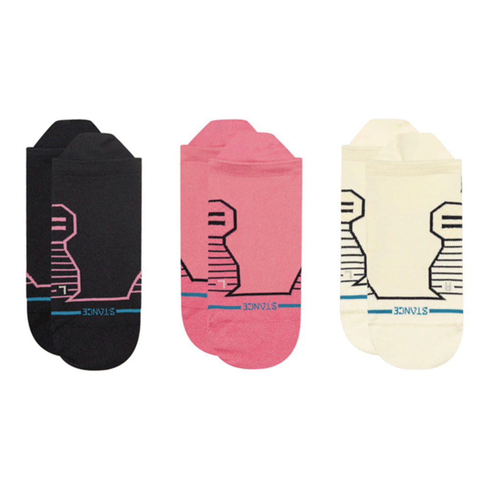 Stance Women's Run Gated Ultralight Cushion Tab 3-Pack Socks - BlackToe Running#colour_multi