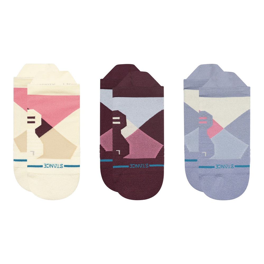 Stance Women's Retractor Light Cushion Tab 3-Pack Socks - BlackToe Running#colour_canvas