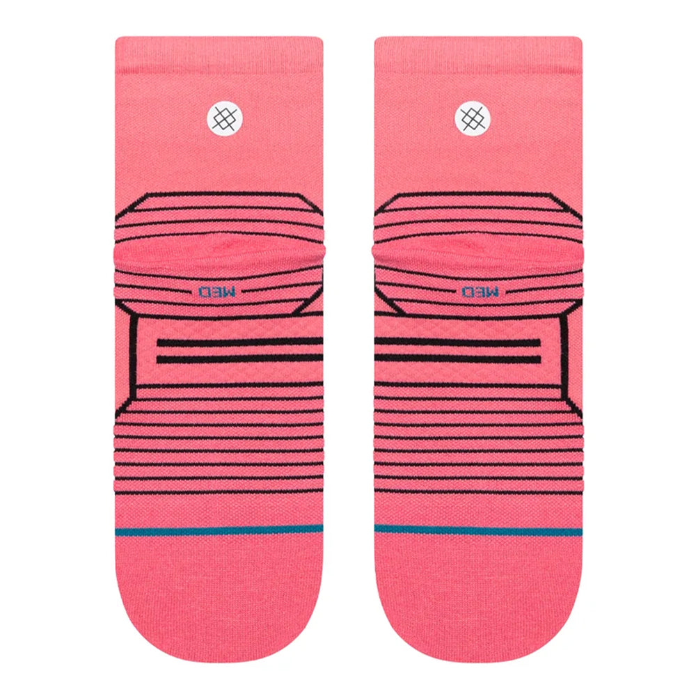 Stance Women's Variegated Ultralight Cushion Quarter Socks - BlackToe Running#colour_pink