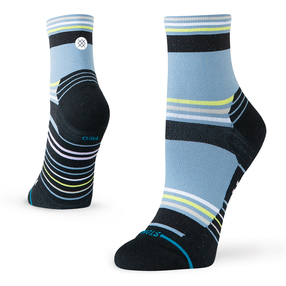 Stance Women's Briar Ultralight Cushion Quarter Socks - BlackToe Running#colour_blue