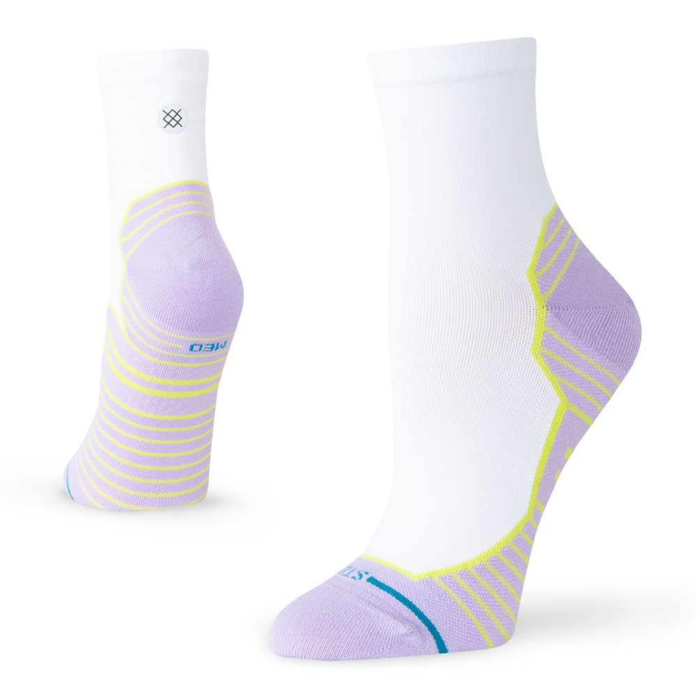 Stance Women's Orchid Ultralight Cushion Quarter Socks - BlackToe Running#colour_lavender