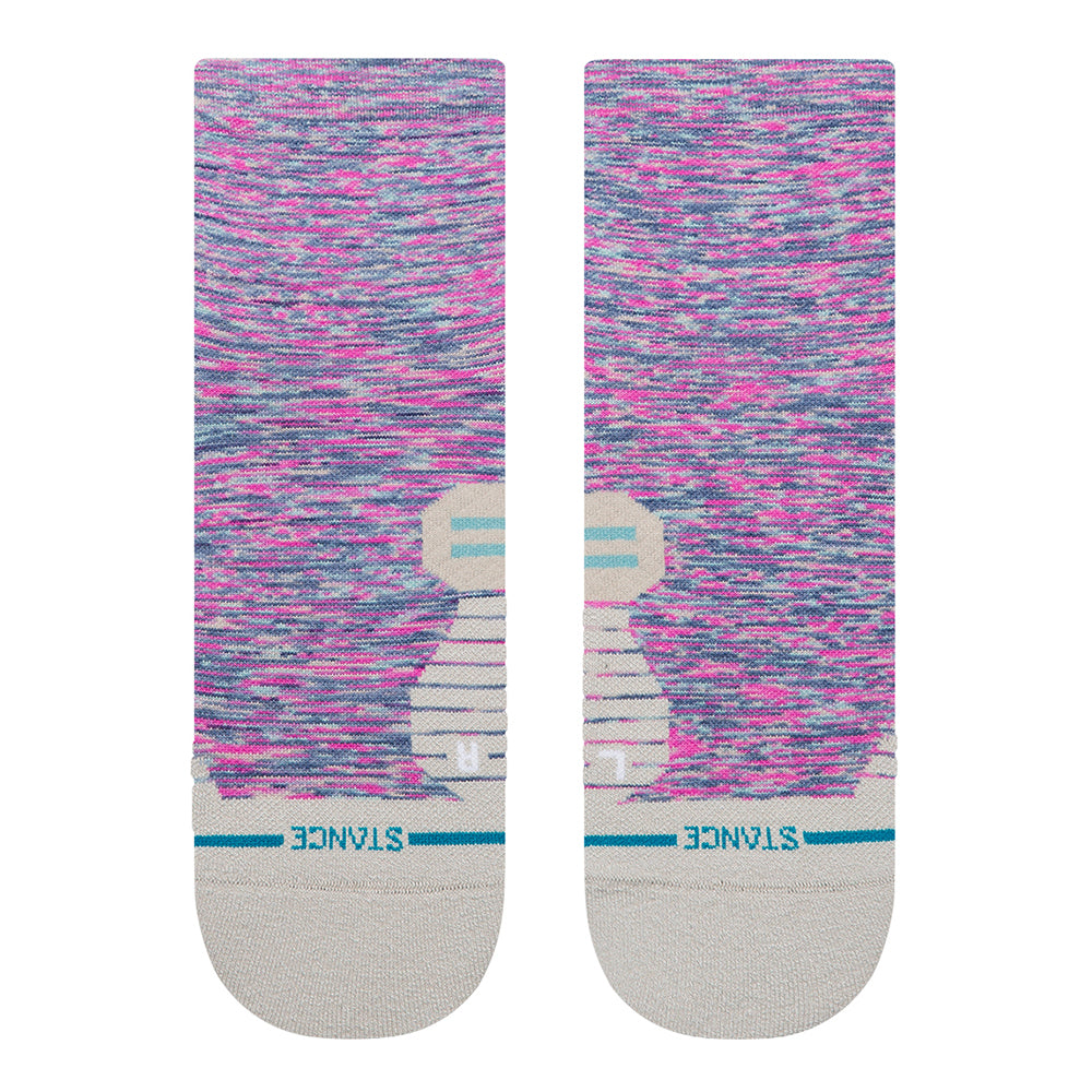 Stance Women's Marshy Light Cushion Quarter Socks - BlackToe Running#colour_fuschia
