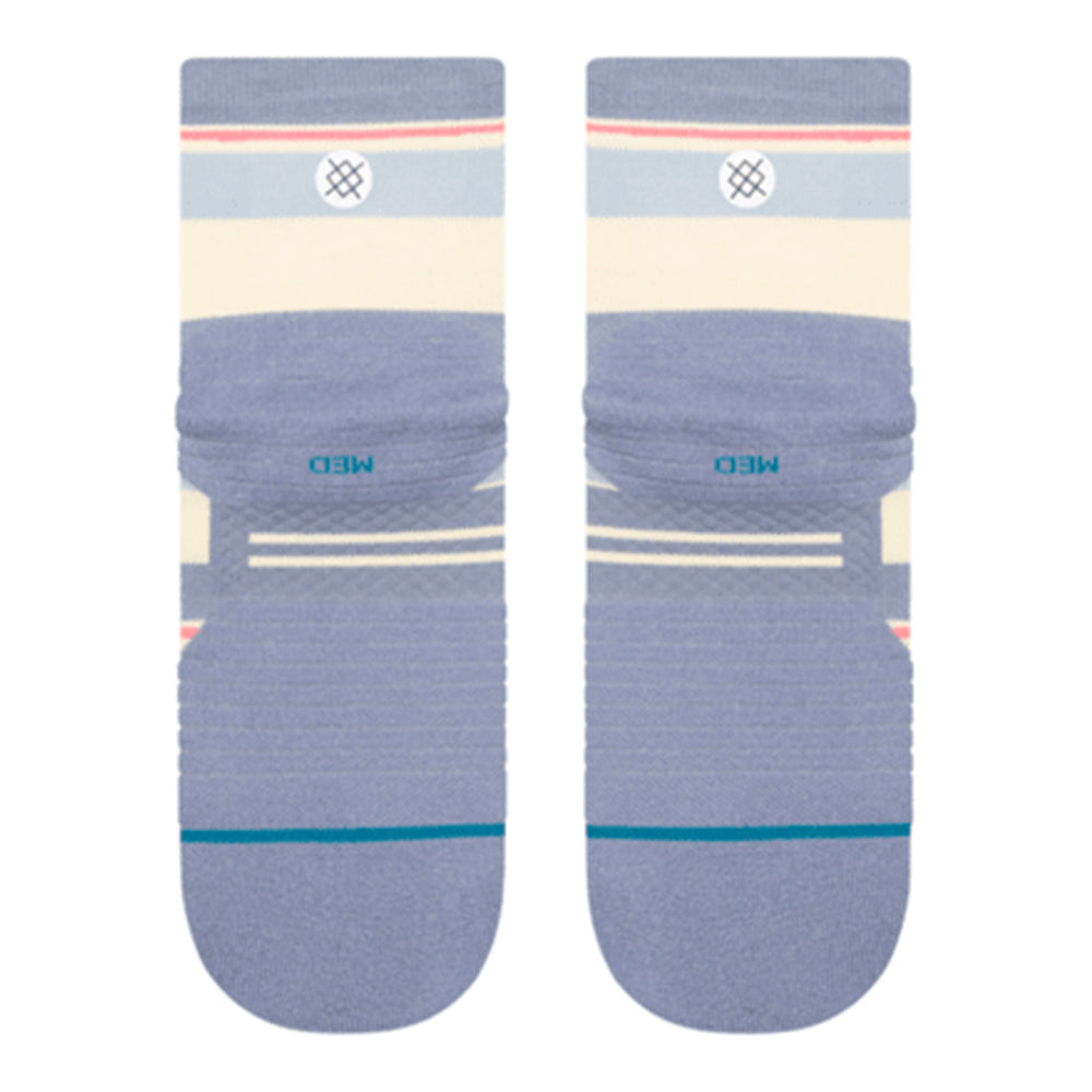 Stance Women's Run Milo Light Cushion Quarter Socks - BlackToe Running#colour_blue