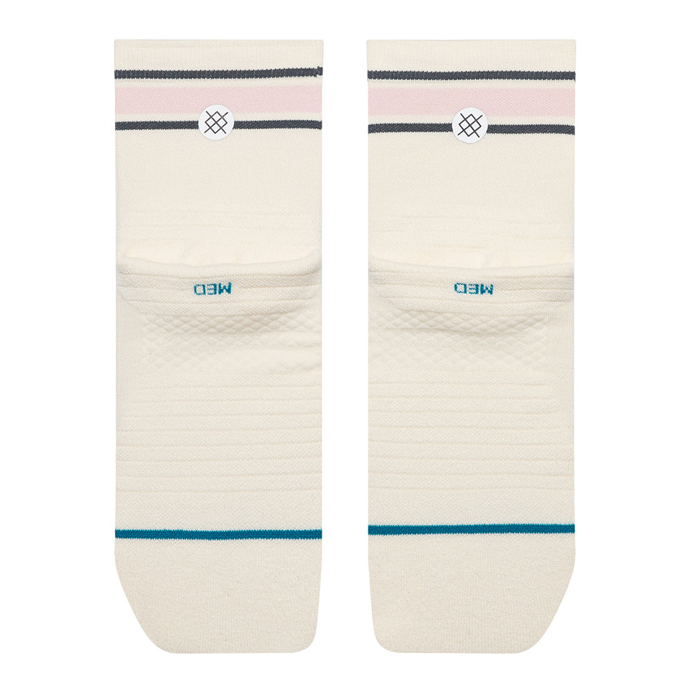 Stance Women's Wiley Light Cushion Quarter Socks - BlackToe Running#colour_off-white
