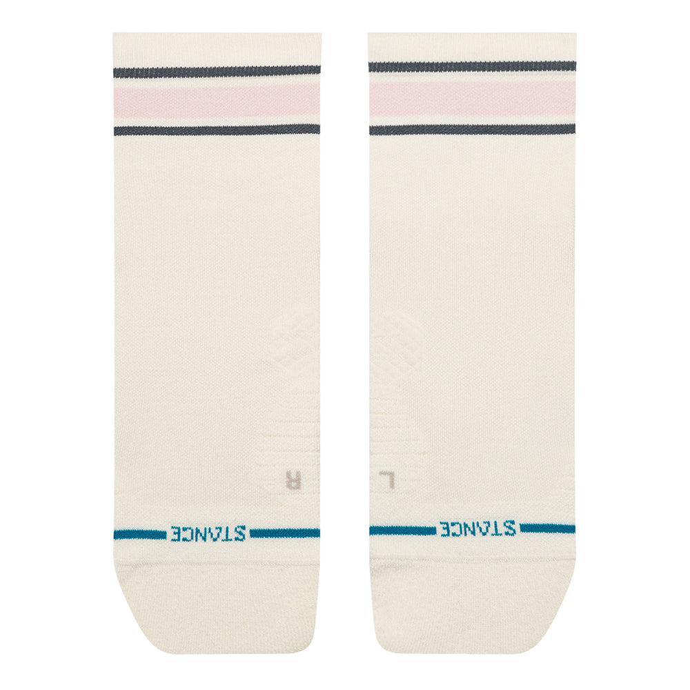 Stance Women's Wiley Light Cushion Quarter Socks - BlackToe Running#colour_off-white