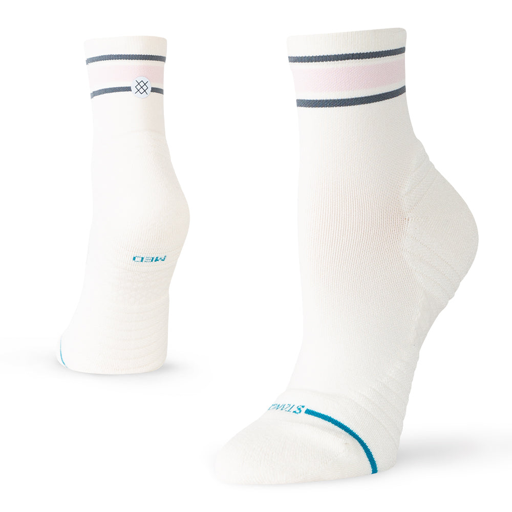 Stance Women's Wiley Light Cushion Quarter Socks - BlackToe Running#colour_off-white