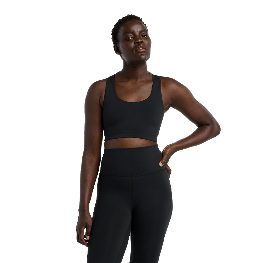 New Balance Women's Define Train Medium Support Bra - BlackToe Running#colour_black