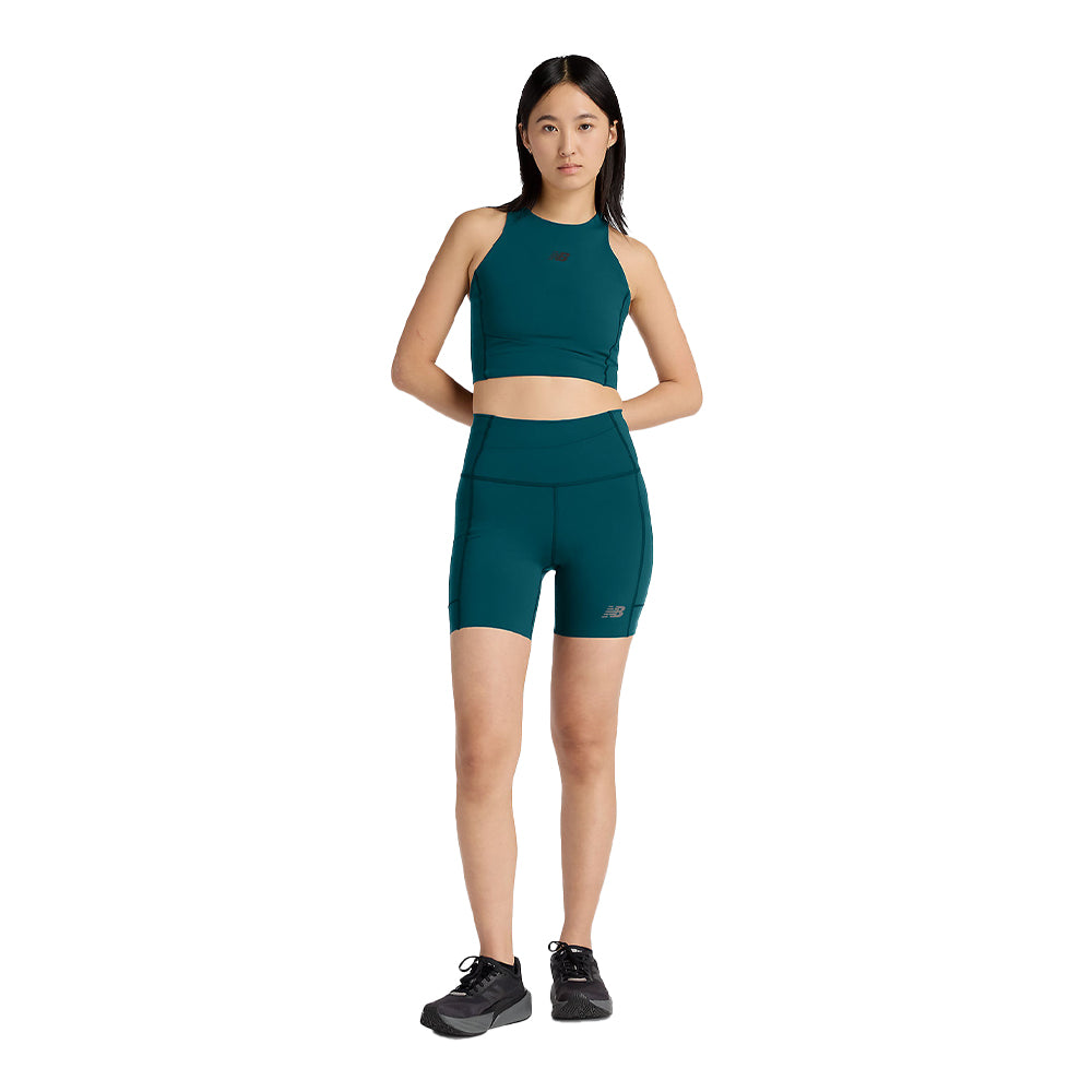 New Balance Women's RC Elite Storage 6" Short - BlackToe Running#colour_medusa-green