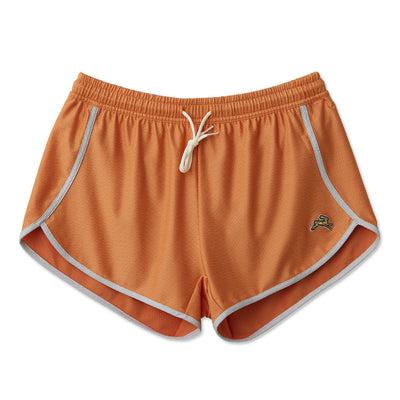 Tracksmith Women's Van Cortlandt Shorts - BlackToe Running#colour_coral-gold