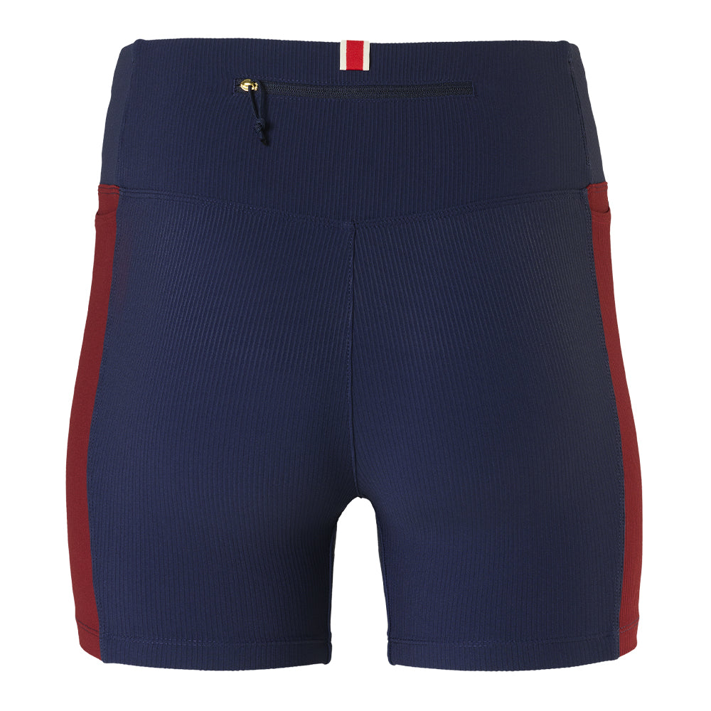 Tracksmith Women's Twilight Short Tights - BlackToe Running#colour_navy-cabernet