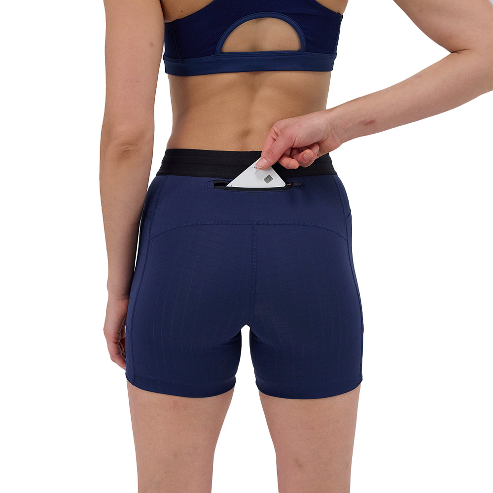 Bandit Running Women's Gridlock™ 5" Compression Shorts - BlackToe Running#colour_ny-navy