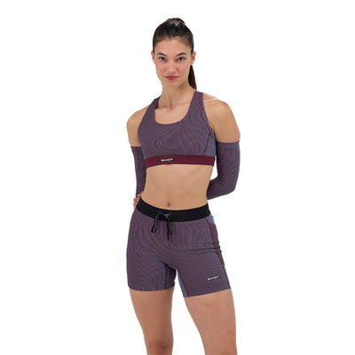 Bandit Running Women's Striped Cadence™ 5" Compression Short - BlackToe Running#colour_fig-vintage-blue