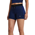 Bandit Women’s Striped Cadence 5" Compression Short - BlackToe Running#colour_black-bauhaus-blue