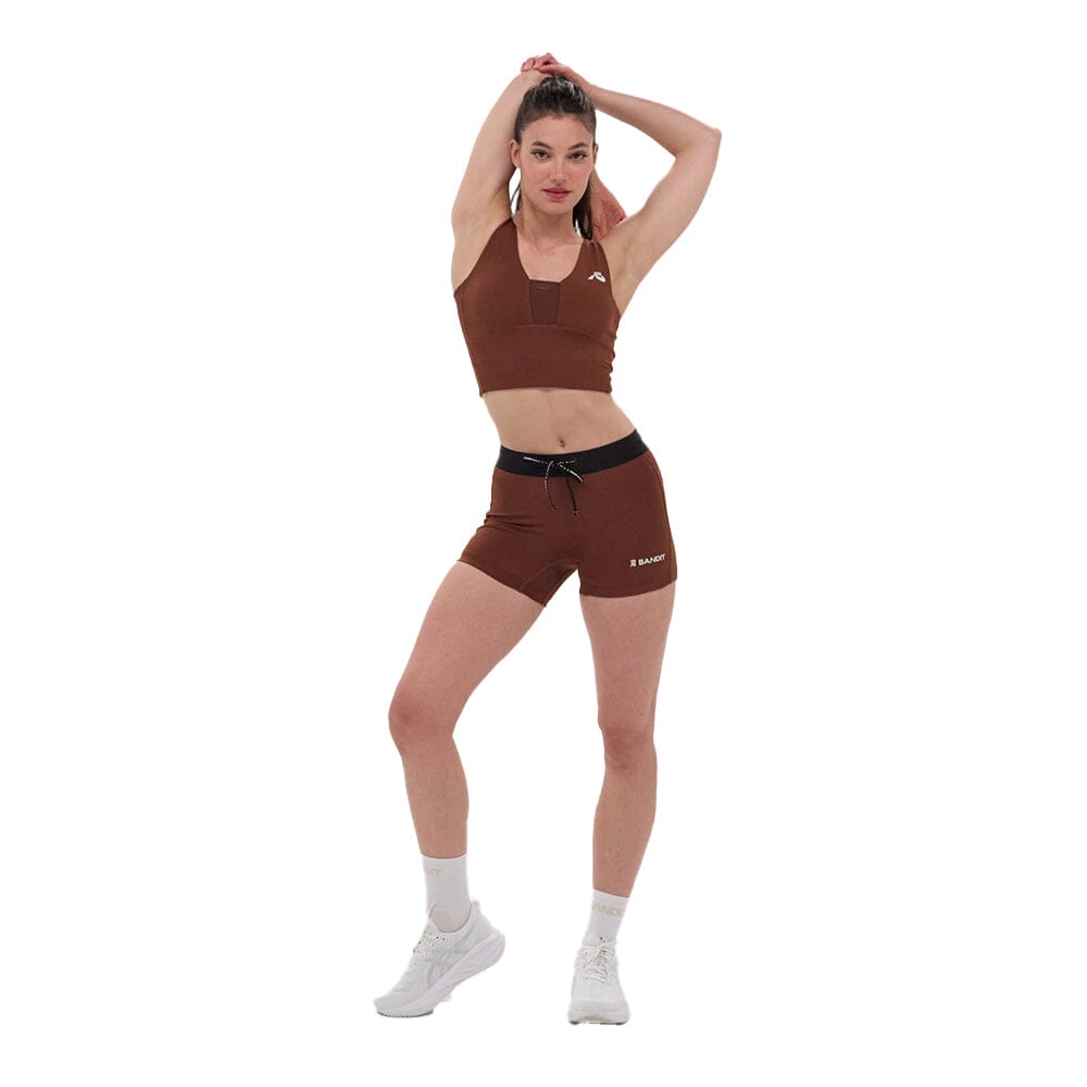 Bandit Running Women's Stamina™ 3" Compression Shorts - BlackToe Running#colour_coffee-bean